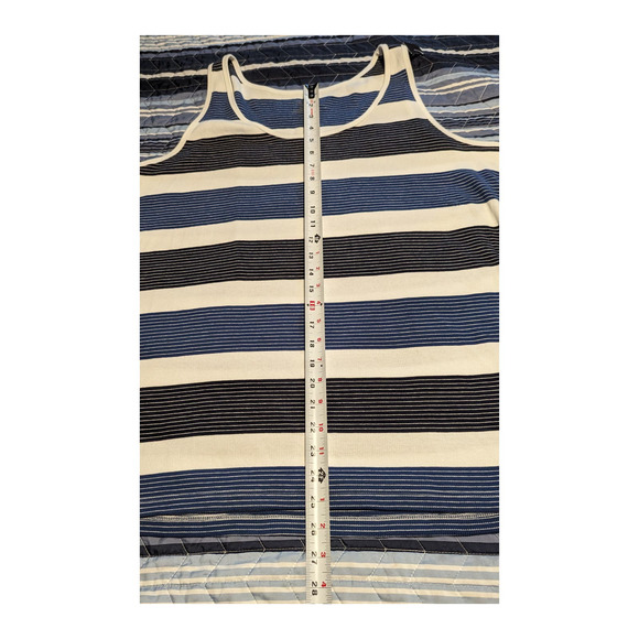 NEW Lane Bryant Plus Size 22W Striped Sweater Tank Swank Top Blues White Office - Picture 9 of 9